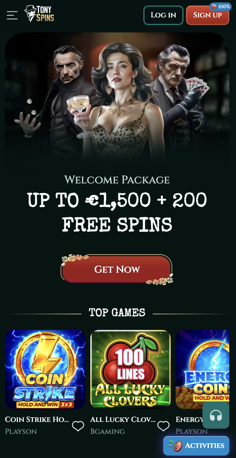 Tonyspins Casino mobile